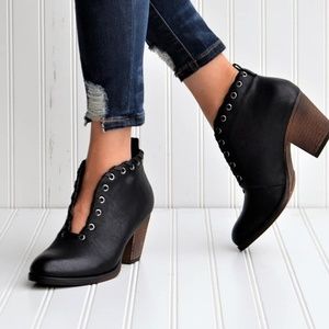 Black lace detail bootie